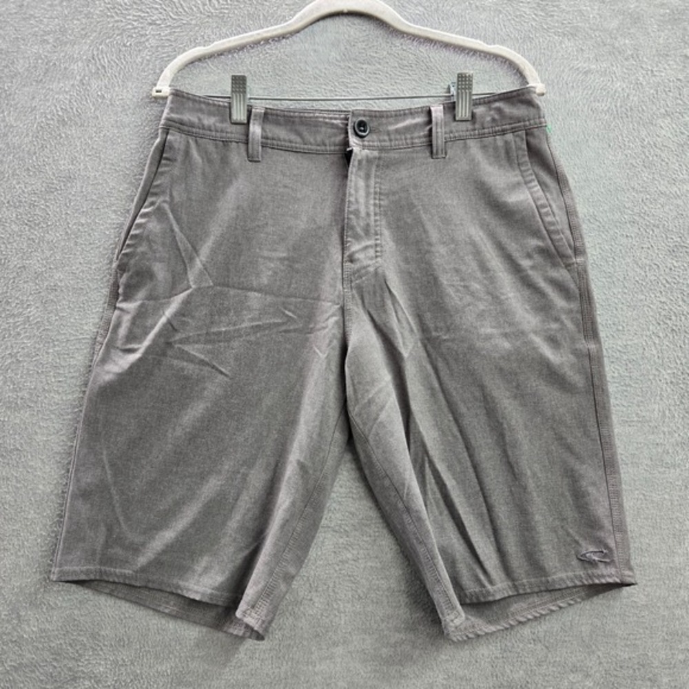 O'Neill Men‎ Shorts 30 Gray Chino Hybrid Pockets Mid Rise 11 in Inseam Polyester